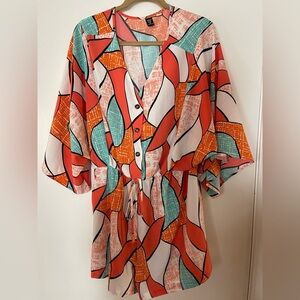 Colorful Geometric Print Romper